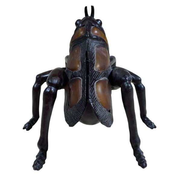 Large Cast Iron and Glass Grasshopper Heavy Excellent Condition 12 x 7 x 6 - Picture 4 of 8